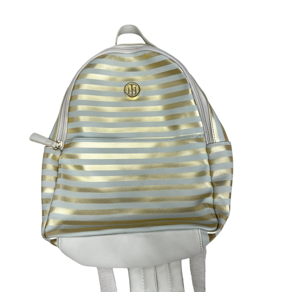Never used Tommy Hilfiger gold stripped backpack